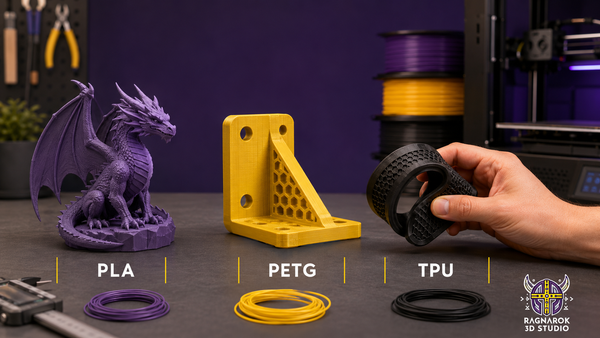 The Difference Between PLA, PETG, and TPU for 3D Printed Products